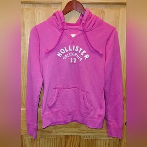 Juniors Pink Hollister Hoodie With Front Pocket. Size Large